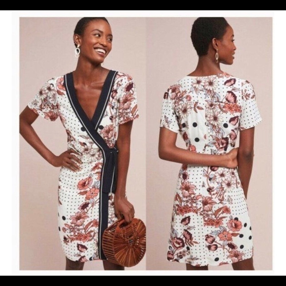 Maeve floral/polka dot dress